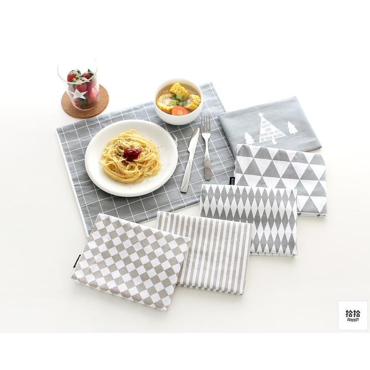 拾拾食器｜(現貨)北歐風幾何純棉餐墊◆桌墊 餐桌墊 耐熱墊 布墊 背景布 隔熱墊 防燙墊 桌巾 桌布 日本 台灣現貨-細節圖3