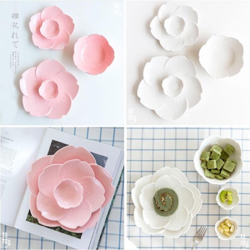 拾拾食器｜日式新骨瓷櫻花盤◆陶瓷盤 瓷盤 早餐盤 沙拉碗 湯碗 蛋糕盤 造型碗盤 日本 現貨+預購 台灣-細節圖2