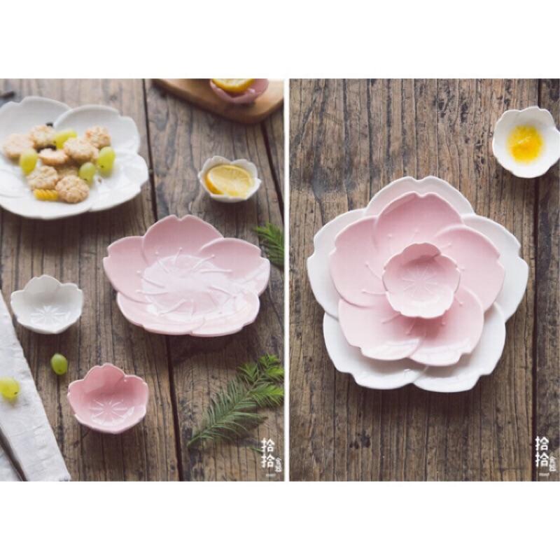 拾拾食器｜日式新骨瓷櫻花盤◆陶瓷盤 瓷盤 早餐盤 沙拉碗 湯碗 蛋糕盤 造型碗盤 日本 現貨+預購 台灣-細節圖4