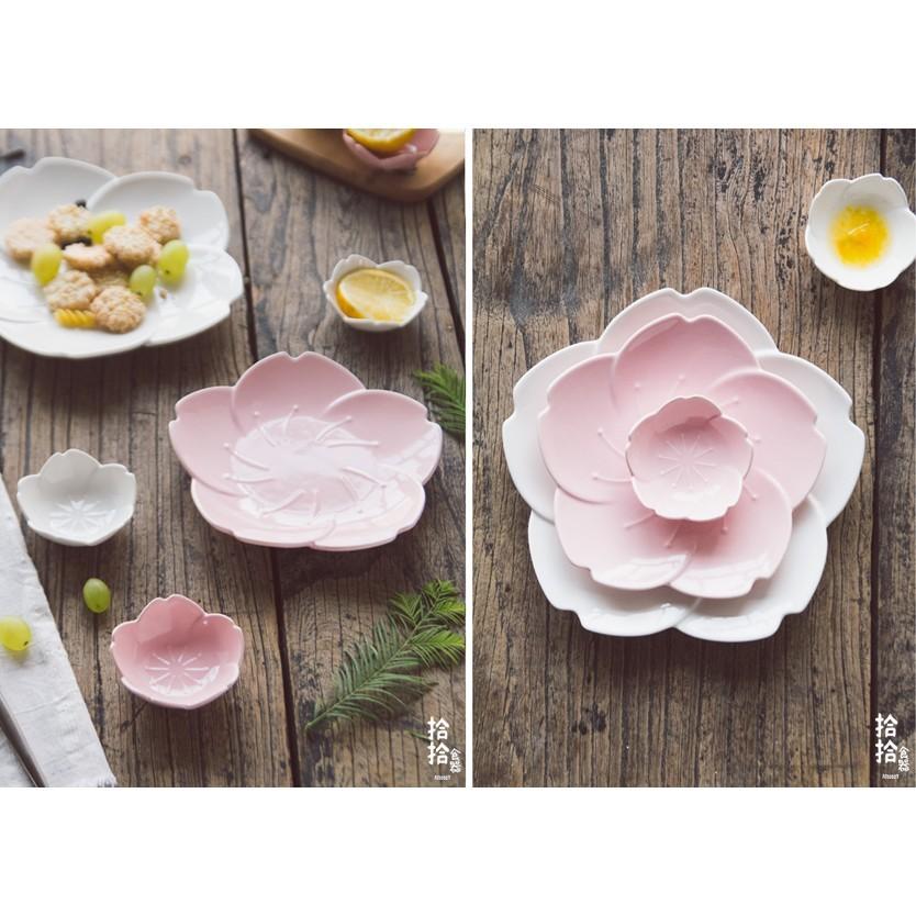 拾拾食器｜(套組)日式新骨瓷櫻花陶瓷碗盤◆陶瓷盤 餐盤 蛋糕盤 餐具組 造型碗盤 日本 現貨+預購 台灣-細節圖6