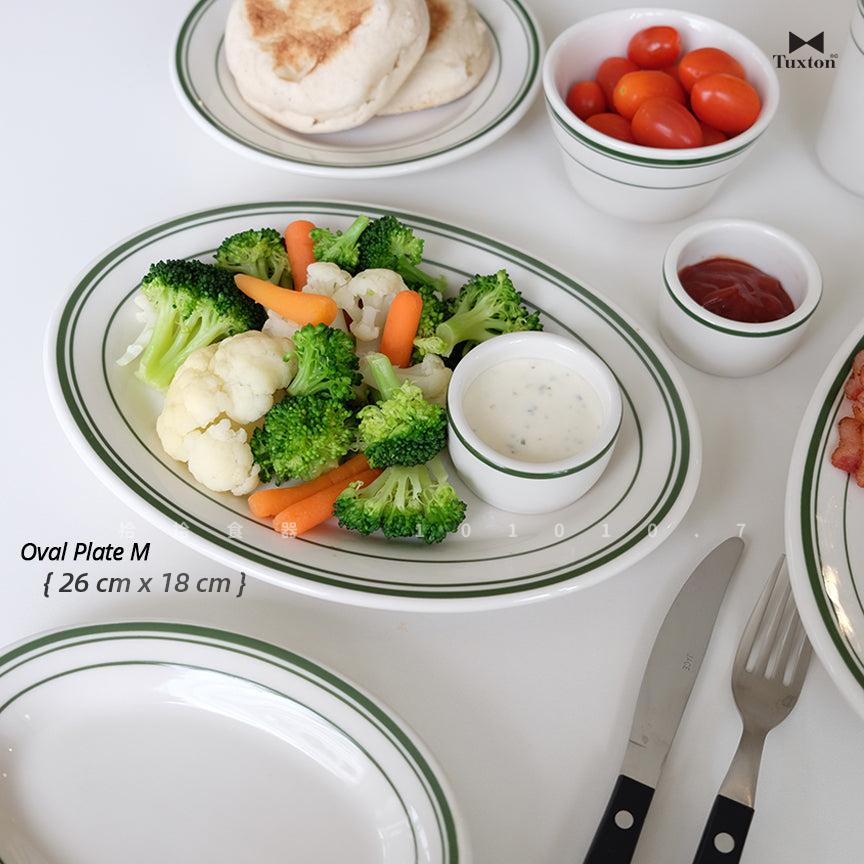 拾拾食器｜(綠線橢圓盤)美國TUXTON GREEN BAY餐具◆陶瓷盤 餐盤 早餐盤 西餐盤 長盤 現貨+預購 台灣-細節圖6