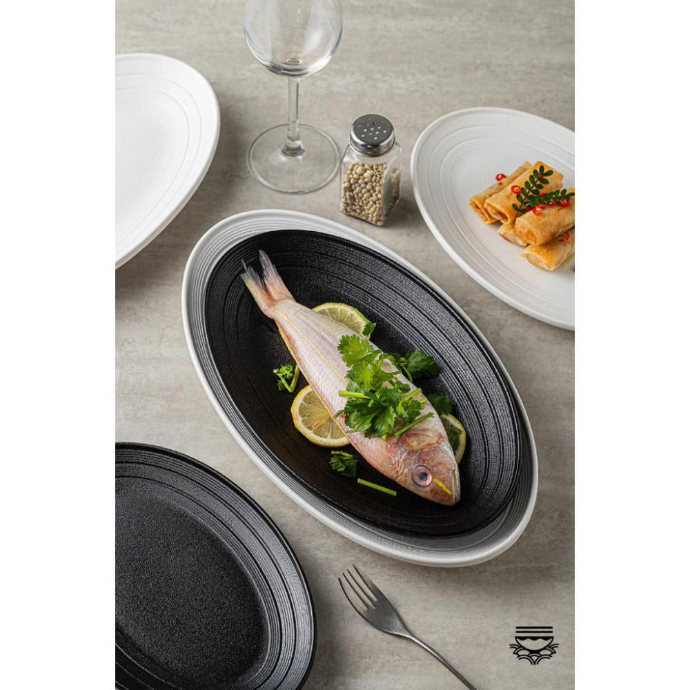 拾拾食器｜磨砂漢斯紋餐具(橢圓盤)◆陶瓷盤 早餐盤 日式盤 餐盤 魚盤 長盤 淺盤 西餐盤 日本 現貨+預購 台灣-細節圖7