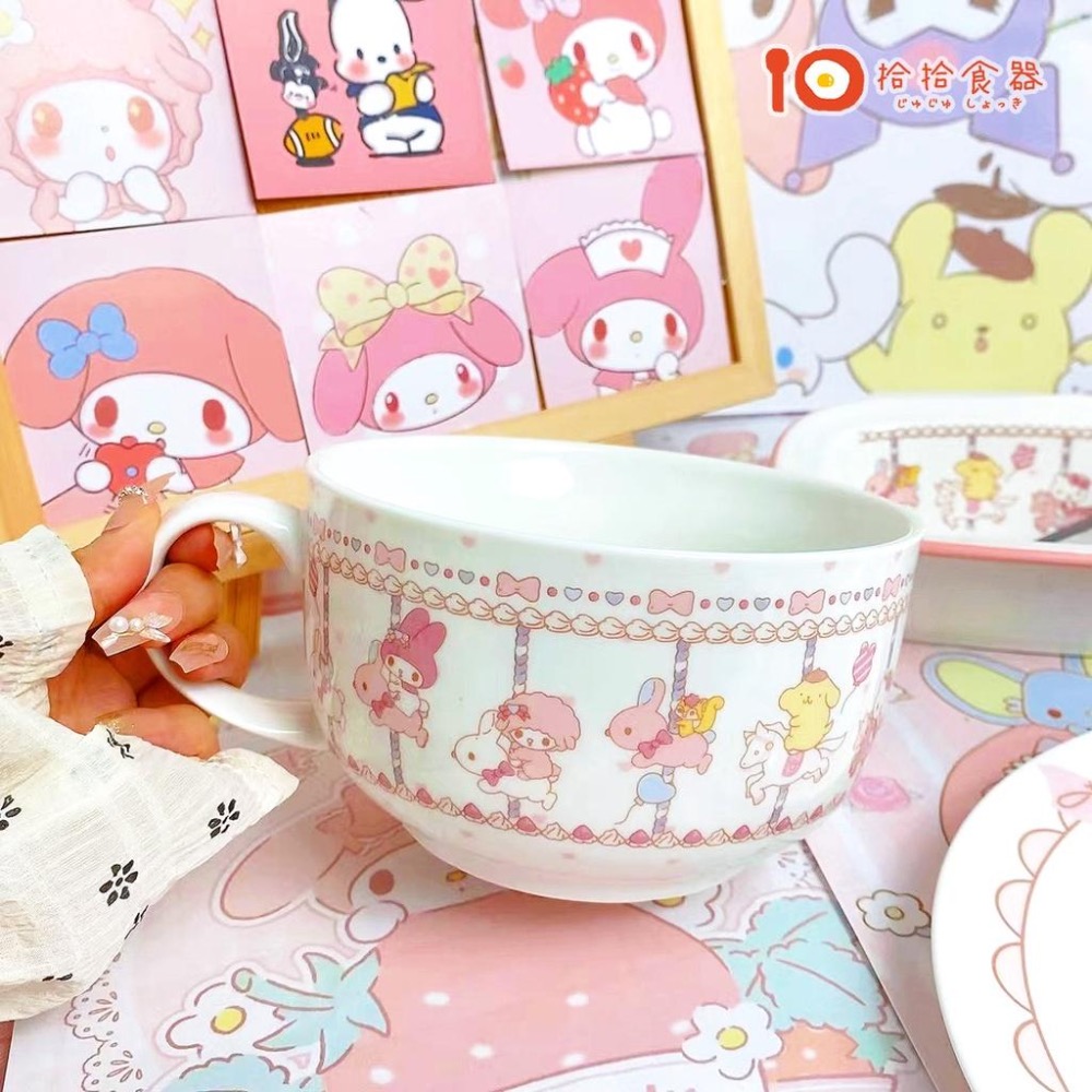 拾拾食器｜美樂蒂💗陶瓷餐具◆陶瓷盤 陶瓷碗 早餐盤 餐盤 泡麵碗 湯碗 餐具組 湯匙 筷子 日本 現貨+預購 台灣-細節圖4