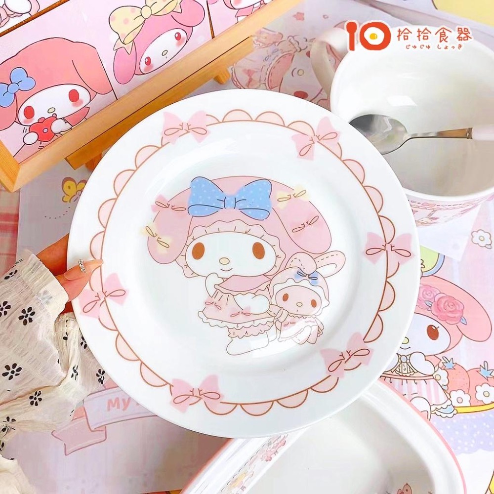 拾拾食器｜美樂蒂💗陶瓷餐具◆陶瓷盤 陶瓷碗 早餐盤 餐盤 泡麵碗 湯碗 餐具組 湯匙 筷子 日本 現貨+預購 台灣-細節圖5