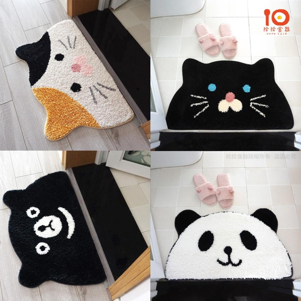 拾拾食器｜可愛動物🐾半圓吸水腳踏墊◆浴室腳踏墊 吸水墊 防滑墊 地墊 浴廁腳踏墊 防滑腳踏墊 日本 現貨+預購 台灣-細節圖3