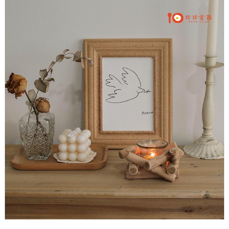 拾拾食器｜韓國仿舊漂流木燭台◆蠟燭台 蠟燭杯 蠟燭容器 木製燭台 玻璃燭台 精油 薰香 容器 日本 現貨+預購 台灣-細節圖2