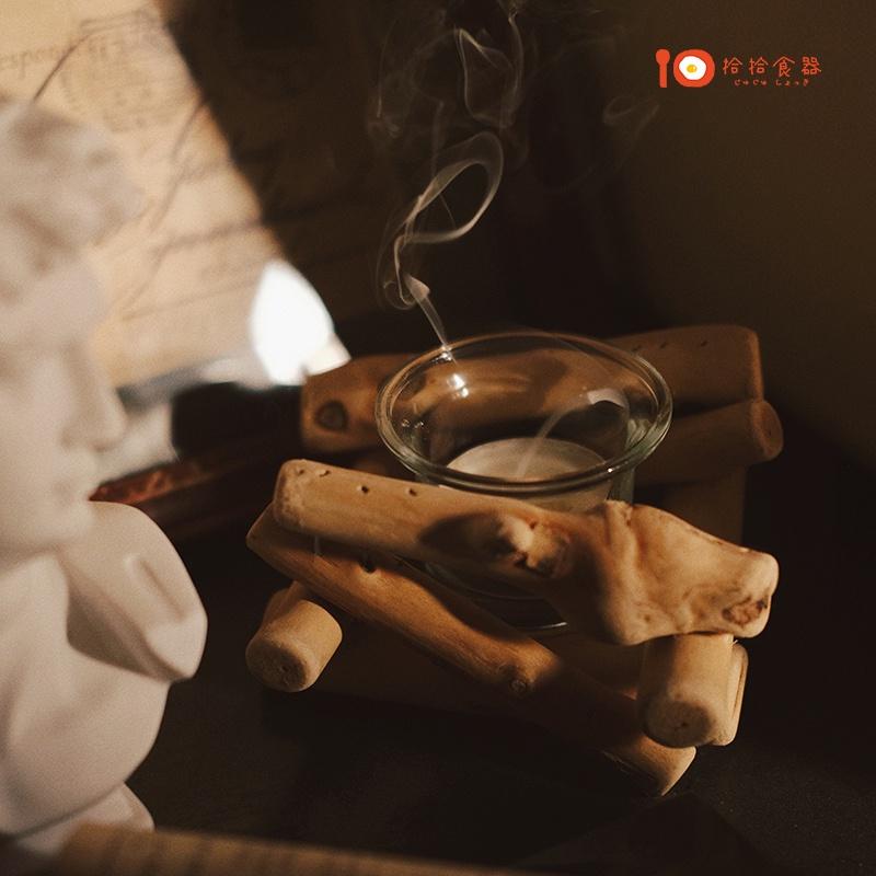 拾拾食器｜韓國仿舊漂流木燭台◆蠟燭台 蠟燭杯 蠟燭容器 木製燭台 玻璃燭台 精油 薰香 容器 日本 現貨+預購 台灣-細節圖7