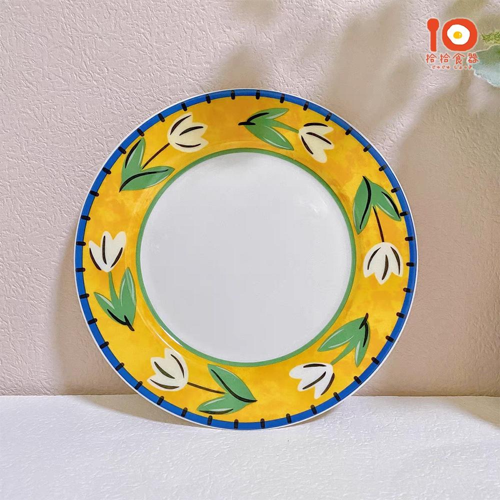 拾拾食器｜韓國手繪鬱金香陶瓷盤◆早餐盤 瓷盤 餐盤 圓盤 蛋糕盤 咖啡杯盤 杯具組 情人節 禮物 日本 現貨+預購 台灣-細節圖2