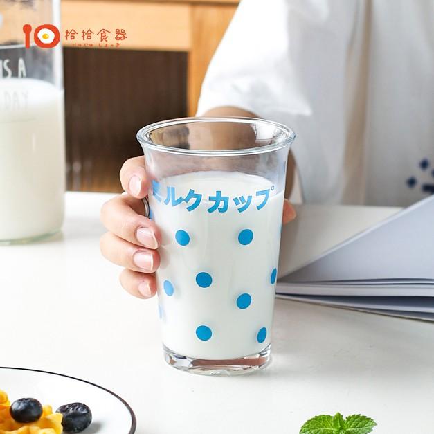 拾拾食器｜日韓可愛清新印花牛奶杯◆玻璃杯 水杯 冷飲杯 啤酒杯 飲料杯 果汁杯 可樂杯 禮物 日本 現貨+預購 台灣-細節圖6