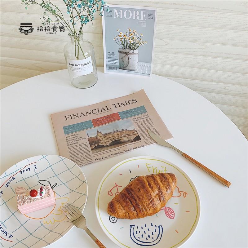 拾拾食器｜韓國手繪塗鴉盤◆陶瓷盤 餐盤 8吋 蛋糕盤 甜點盤 水果盤 花朵 櫻桃 現貨+預購 台灣-細節圖6