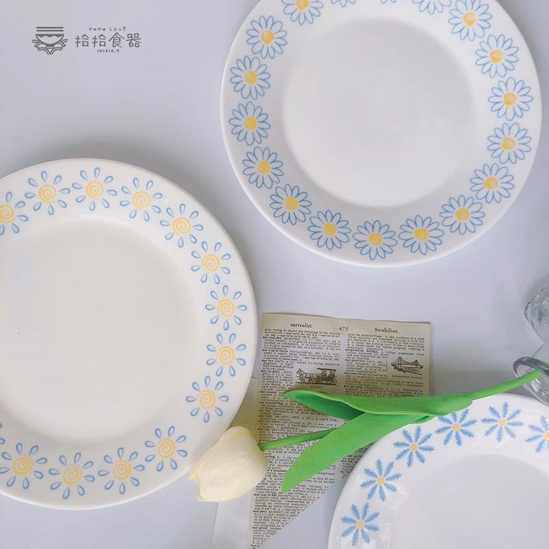 拾拾食器｜韓國復古小花陶瓷盤◆花朵 瓷盤 餐盤 早餐盤 菜盤 吐司盤 蛋糕盤 雛菊 現貨+預購 台灣-細節圖2