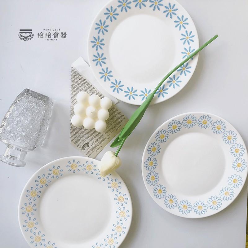 拾拾食器｜韓國復古小花陶瓷盤◆花朵 瓷盤 餐盤 早餐盤 菜盤 吐司盤 蛋糕盤 雛菊 現貨+預購 台灣-細節圖3