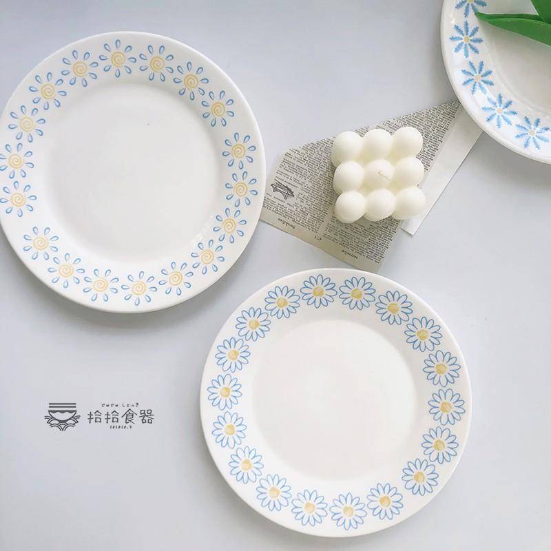拾拾食器｜韓國復古小花陶瓷盤◆花朵 瓷盤 餐盤 早餐盤 菜盤 吐司盤 蛋糕盤 雛菊 現貨+預購 台灣-細節圖4