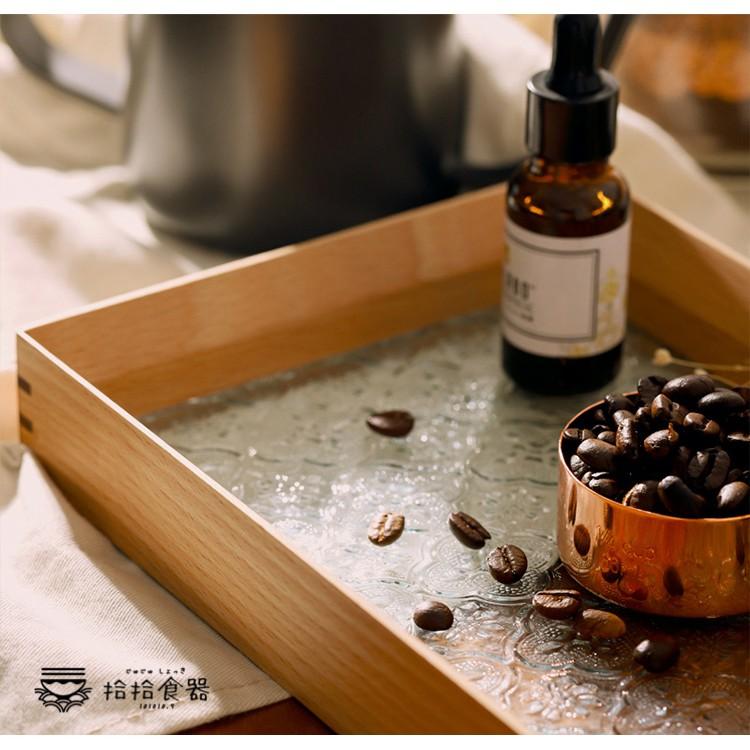 拾拾食器｜復古海棠花老式窗花托盤◆玻璃托盤 玻璃盤 收納盤 實木托盤 置物盤 日本 現貨+預購 台灣-細節圖3