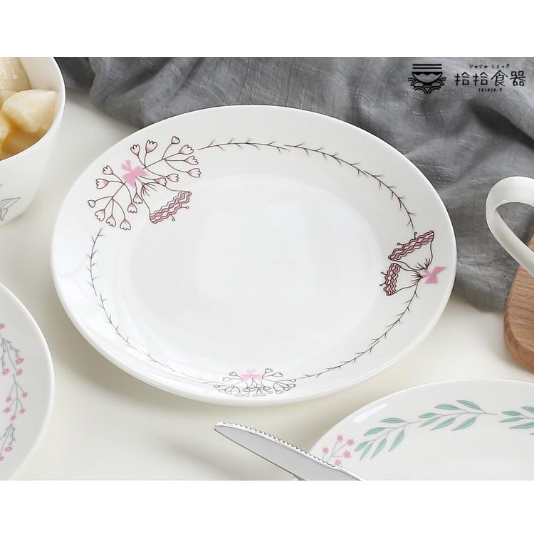 拾拾食器｜(現貨)田園風陶瓷盤◆瓷盤 餐盤 早餐盤 白盤 8吋盤 淺盤 蛋糕盤 麵包盤 擺盤 平盤 日本 台灣現貨 台灣-細節圖6