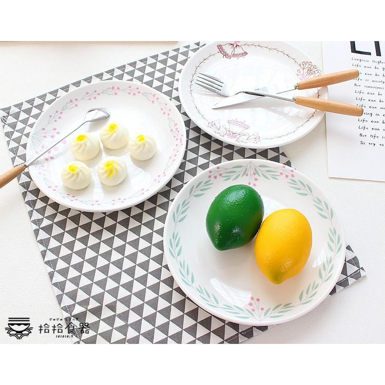 拾拾食器｜(現貨)田園風陶瓷盤◆瓷盤 餐盤 早餐盤 白盤 8吋盤 淺盤 蛋糕盤 麵包盤 擺盤 平盤 日本 台灣現貨 台灣-細節圖7