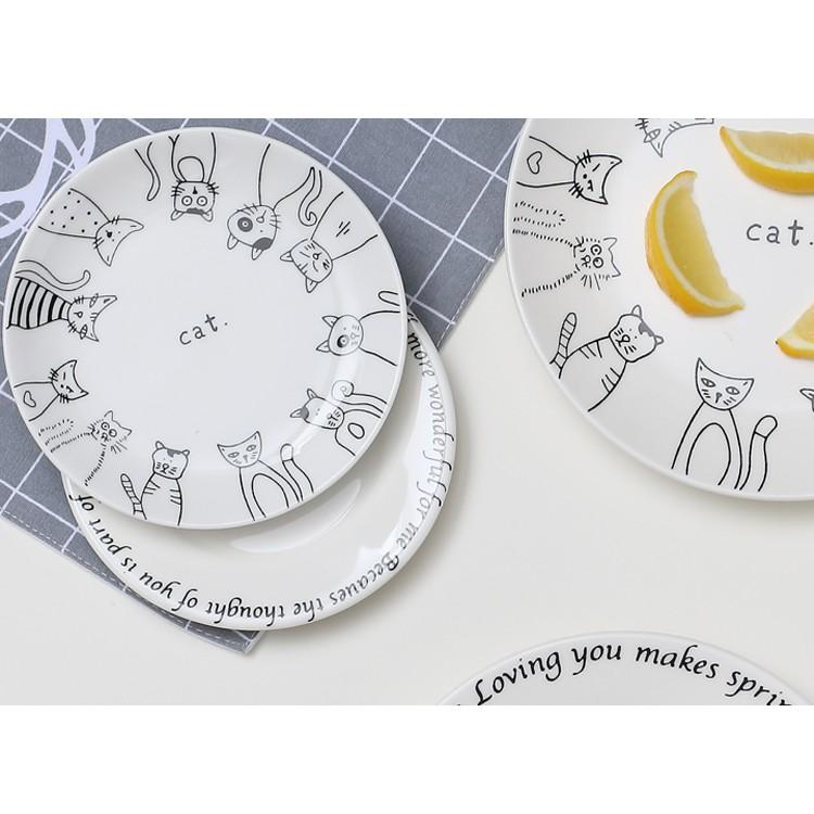 拾拾食器｜日韓6吋8吋陶瓷盤◆瓷盤 餐盤 貓咪 早餐盤 蛋糕盤 貓碗 甜點盤 日本 現貨+預購 台灣-細節圖6