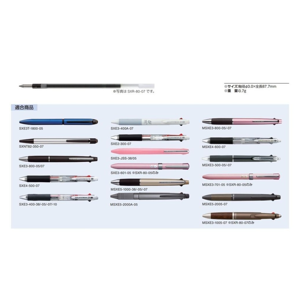 【筆倉】日本三菱 UNI SXR-80-05 0.5mm JETSTREAM 溜溜筆 筆芯 替芯-細節圖4