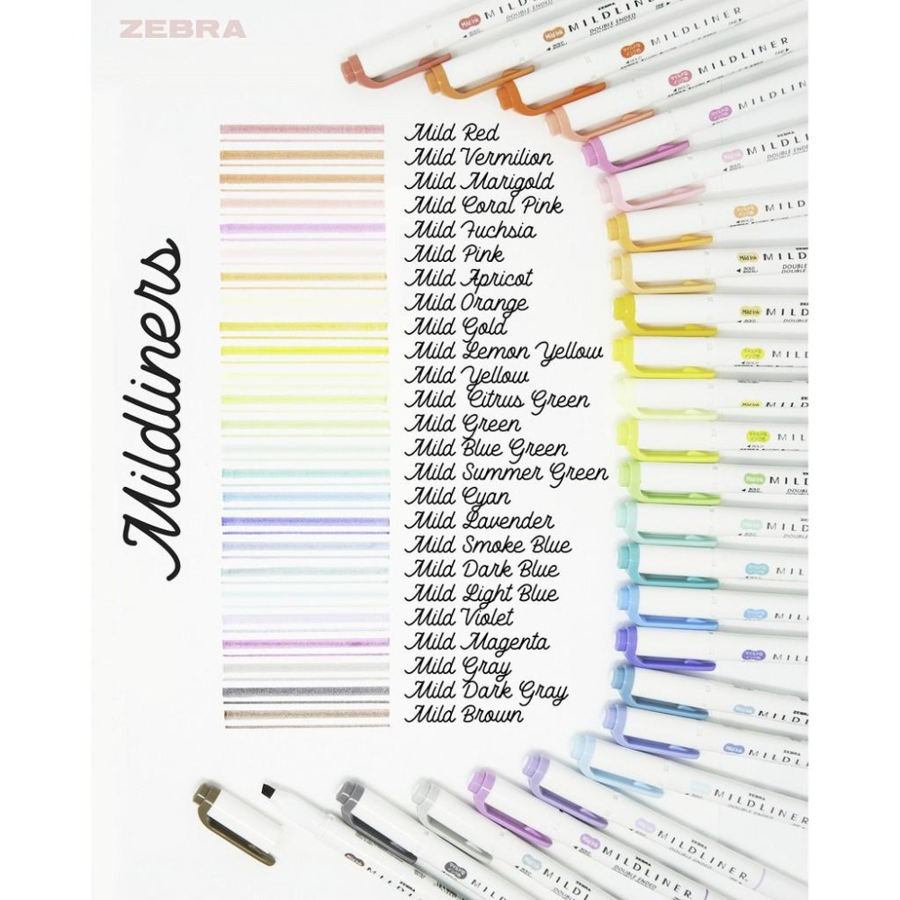 【筆倉】 日本 斑馬 ZEBRA MILDLINER WKT7 雙頭螢光筆 (含2022最新10色共35色可選)-細節圖3