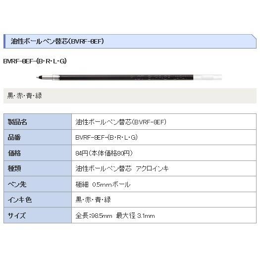 【筆倉】百樂 PILOT BVRF-8EF 0.5mm 輕油書寫筆芯 (與BKRF-6F 替芯通用)-細節圖2