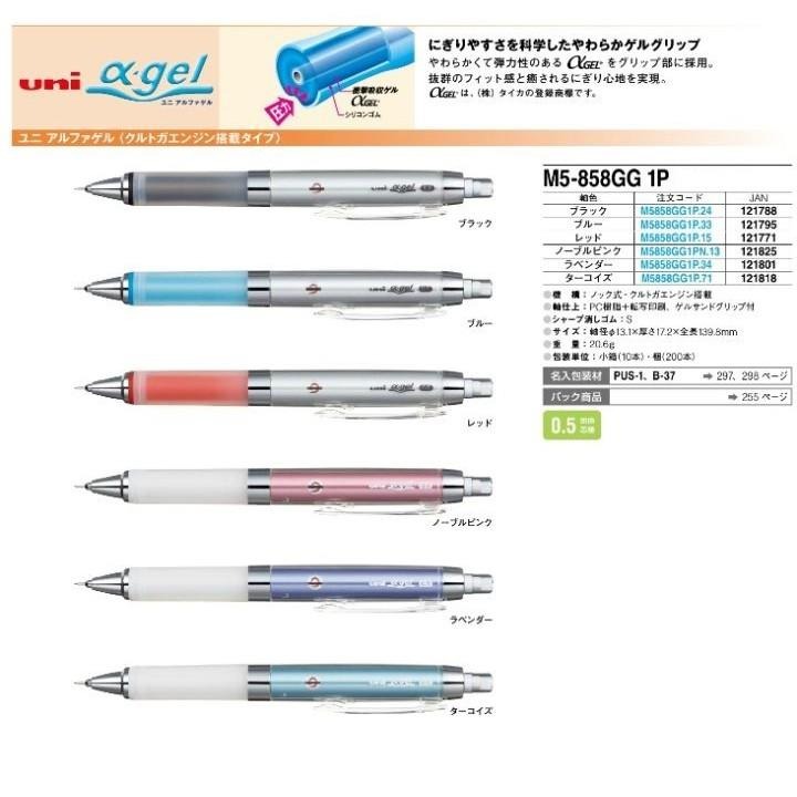 【筆倉】日本三菱 Uni 阿爾發 α-gel 果凍 旋轉 自動鉛筆 M5-858GG (0.5mm)-細節圖3