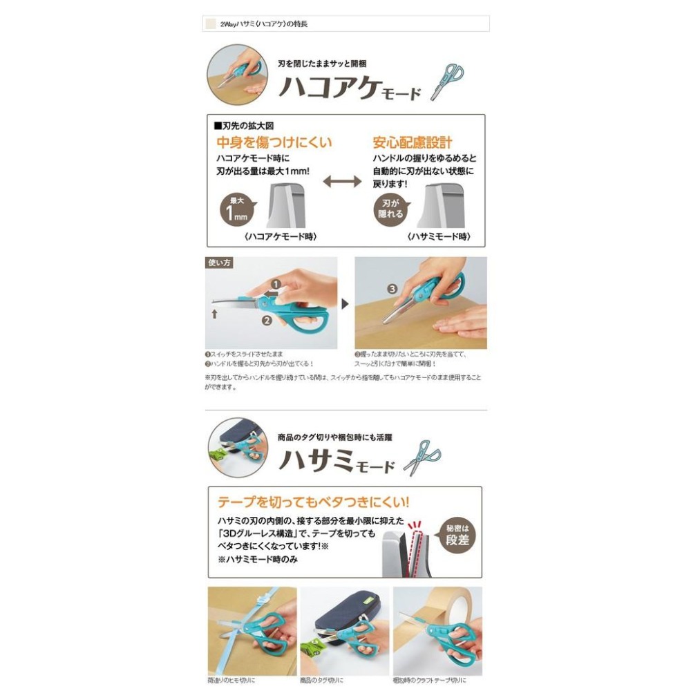 【筆倉】日本國譽 KOKUYO HAKOake 2Way P410 兩用多功能剪刀 (開箱神器)-細節圖4