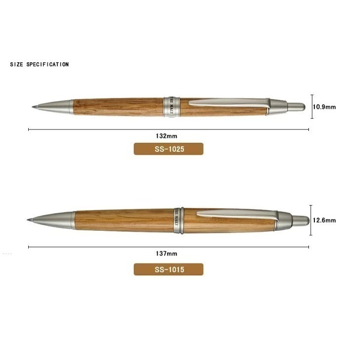 【筆倉】日本三菱 UNI PURE MALT SS-1015 / SS-1025 0.7mm 橡木桶材原子筆-細節圖4