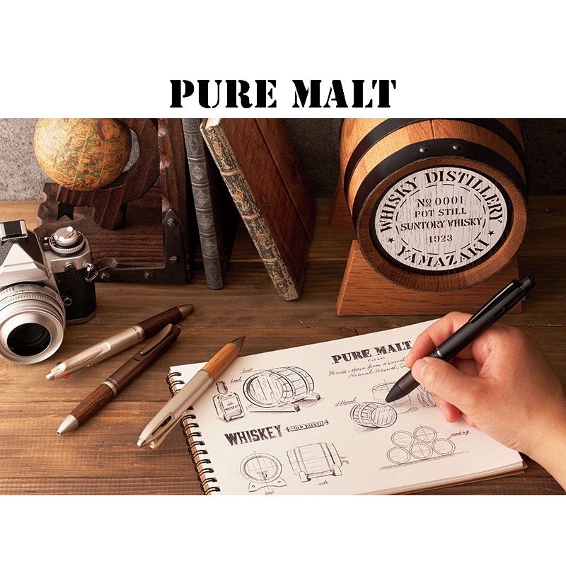 【筆倉】日本三菱 UNI PURE MALT SS-2005 0.7mm 橡木桶材原子筆-細節圖6