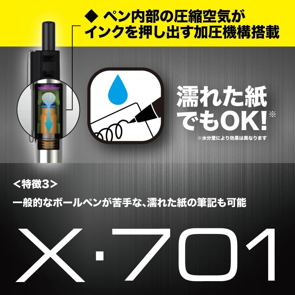 【筆倉】日本班馬 ZEBRA X-701 (BAZ97-BK-KN) 0.7mm 美國軍規級 加壓式 金屬原子筆-細節圖6