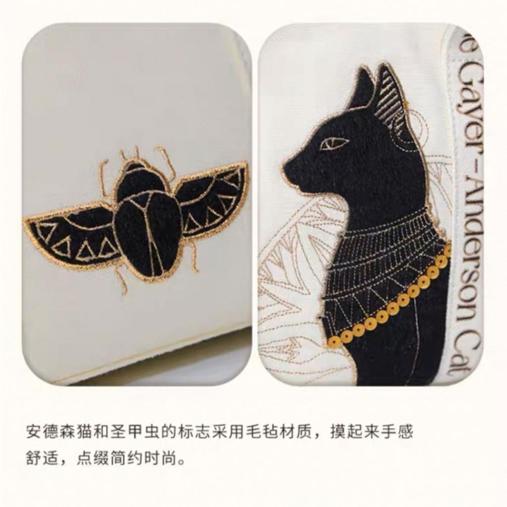 【正品現貨】精品包 刺繡包 安德森猫 購物包 手拎包 大英博物館 帆布包 側背包 情侶紀念禮物 送女友的禮物 情人節禮物-細節圖7