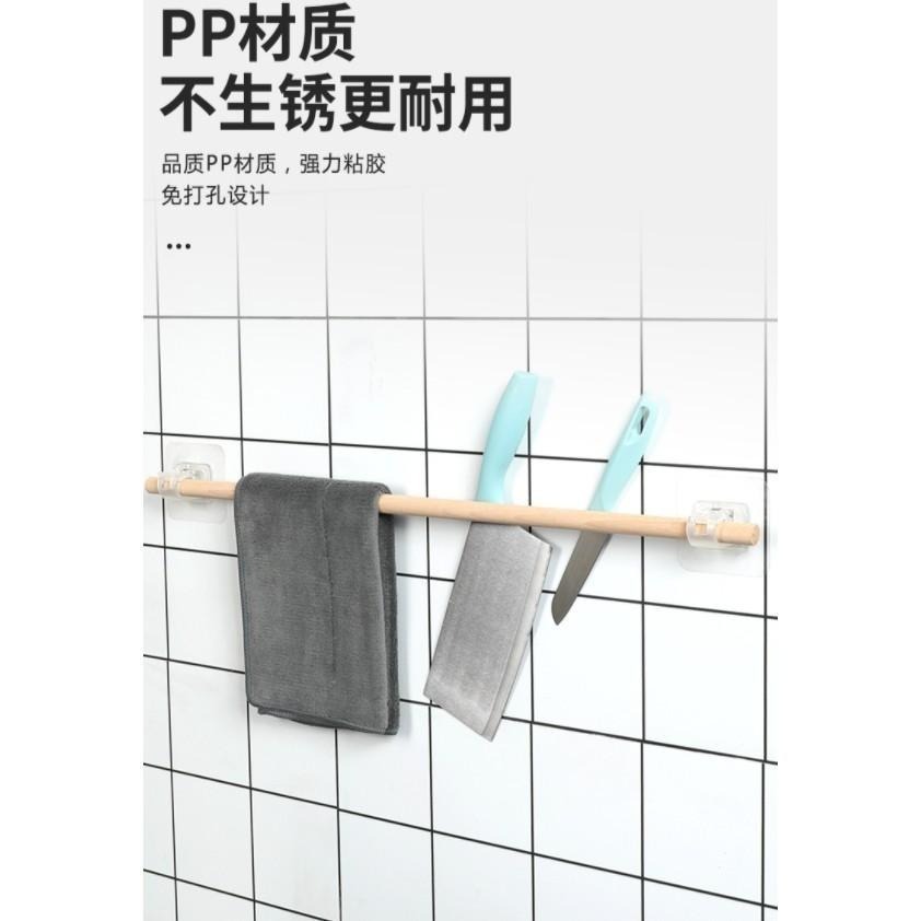 【兩入現貨免打孔】掛勾 伸縮桿架 廚房掛鉤 浴室掛鉤 日本KM 浴室掛架 衣服掛勾 毛巾架 抹布架 伸縮桿 伸縮棒-細節圖4
