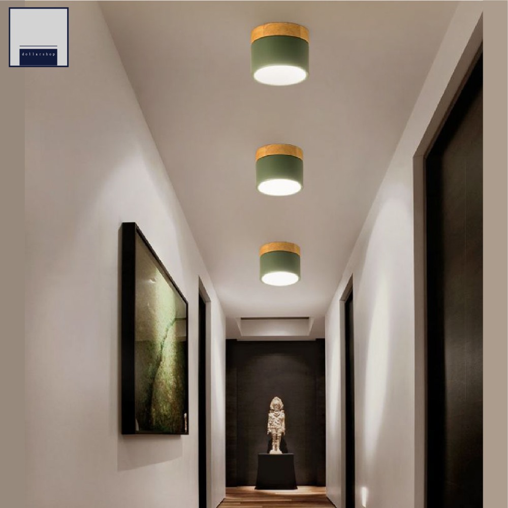 LED 馬卡龍筒形吸頂燈 12瓦 自然光 仿木紋 明裝吸頂 現貨 免開孔 廊道 玄關適用 北歐風格-細節圖3