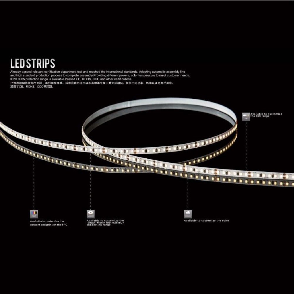 LED DC24V 9.6W 高光效 裸板燈帶 一燈一剪 2835燈珠 3000K 4000K 正光色 5米 不含變壓器-細節圖2