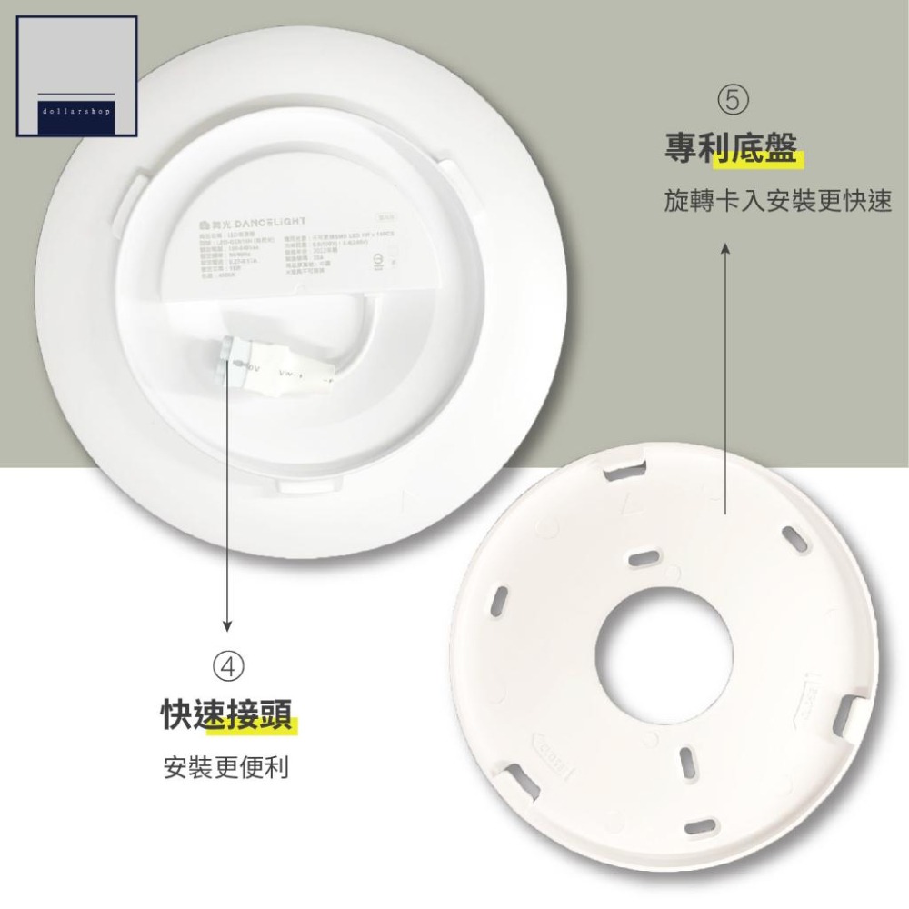 舞光 LED 16瓦 薄型吸頂燈 防蚊防蟲 白光 黃光 自然光 快速接頭 快拆底盤設計 高光效 雲朵吸頂燈 CNS認證-細節圖4