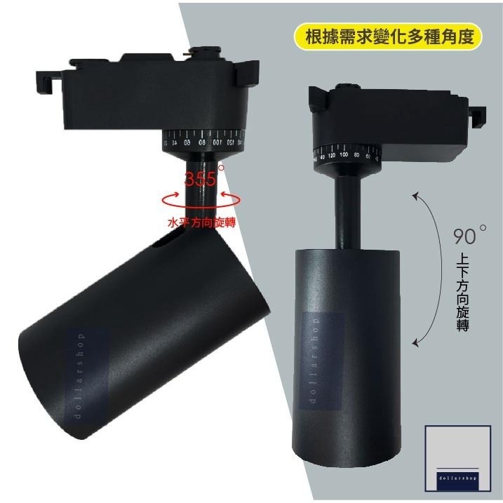 LED 15瓦 聚光筒型軌道燈 黃光 自然光 白殼 黑殼 無可視頻閃 普瑞晶片 高演色性 軌道燈 明亮均光 重點照明-細節圖3