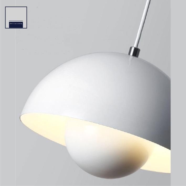 藝術型吊燈 丹麥設計師款 單頭吊燈 2米線長 E27燈頭 床頭燈 餐廳吊燈 花苞造型 鐵材烤漆 台灣出貨-細節圖4