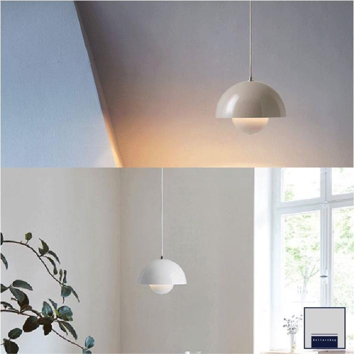 藝術型吊燈 丹麥設計師款 單頭吊燈 2米線長 E27燈頭 床頭燈 餐廳吊燈 花苞造型 鐵材烤漆 台灣出貨-細節圖6