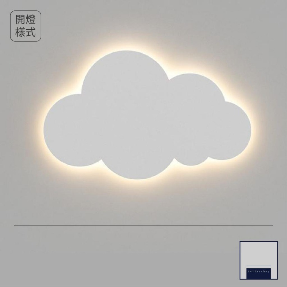 LED 10瓦 超可愛雲朵壁燈 黃光 床頭小夜燈 壓克力發光 柔和光線不刺眼 全電壓 兒童房 走廊玄關壁燈-細節圖5