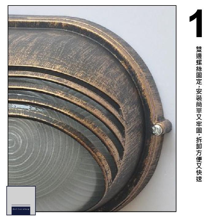 戶外防水仿古壁燈 E27燈泡 庭院壁燈 景觀燈 鋁製外殼 玻璃罩 百葉型壁燈 現貨-細節圖2