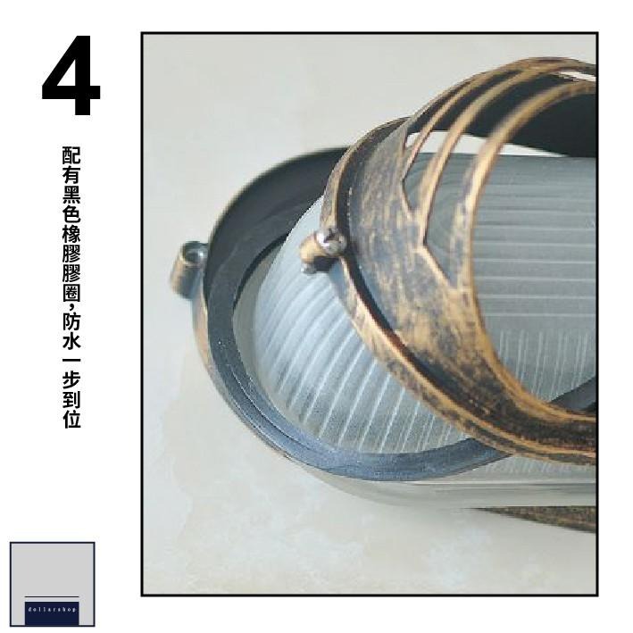 戶外防水仿古壁燈 E27燈泡 庭院壁燈 景觀燈 鋁製外殼 玻璃罩 百葉型壁燈 現貨-細節圖5