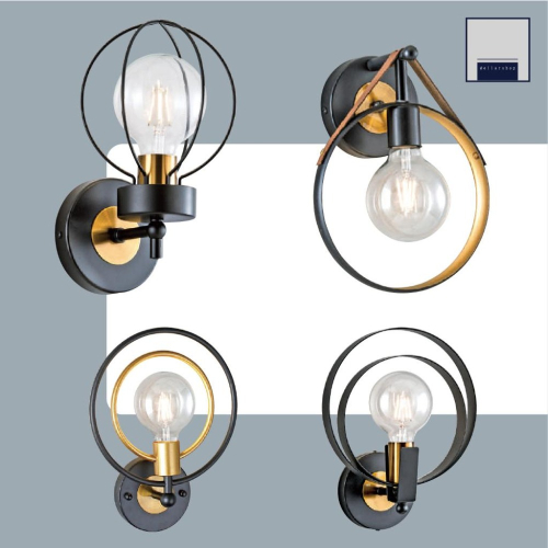 LED 復古工業壁燈 圓球鐵藝 皮革吊桿 可調式雙環 附E27燈泡 造型壁燈 藝術燈 設計師款 書房 餐廳 走廊