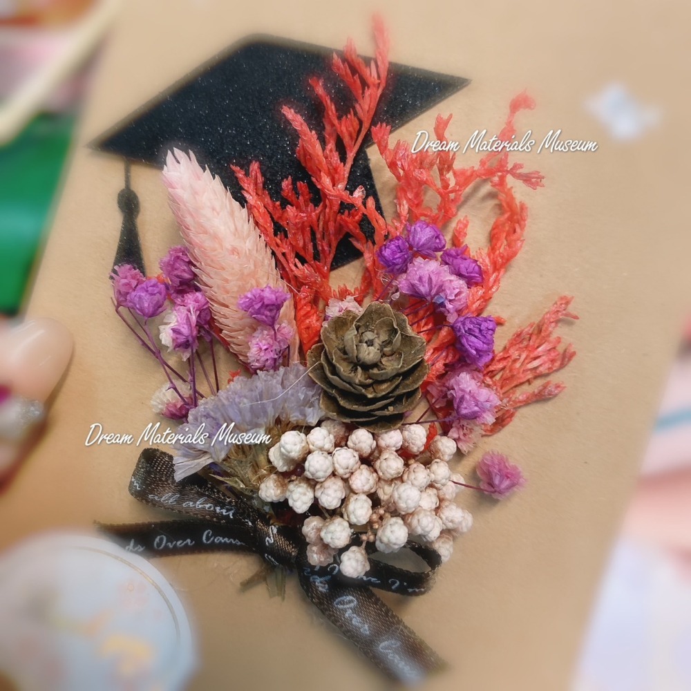 畢業季限定款 乾燥花學士帽 手工卡片 萬用卡片 畢業季 畢業送禮 各式卡片 涵蒔巧藝工作室-細節圖6