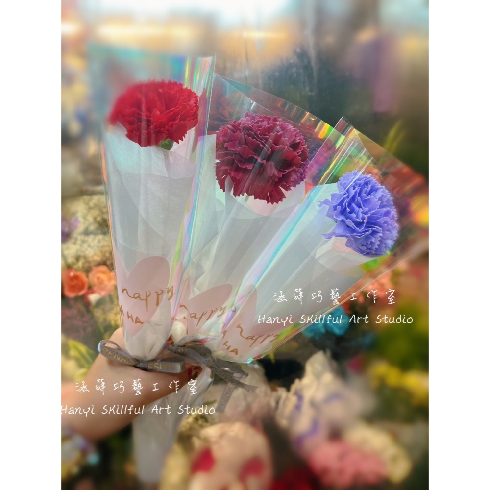 單支康乃馨香皂花束 單支花束 母親節禮物 補習班 公司訂購 涵蒔巧藝工作室-細節圖2