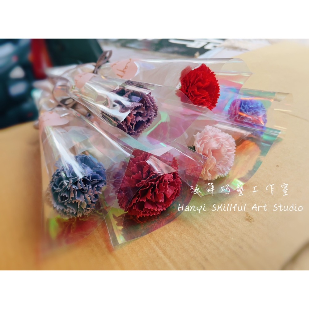 單支康乃馨香皂花束 單支花束 母親節禮物 補習班 公司訂購 涵蒔巧藝工作室-細節圖3
