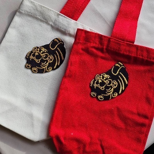 好逑小虎爺刺繡帆布袋、杯袋、零錢包、隨身礦包-細節圖5