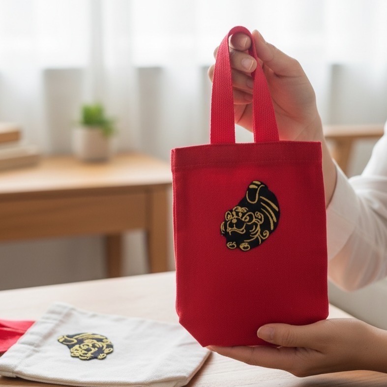 好逑小虎爺刺繡帆布袋、杯袋、零錢包、隨身礦包-細節圖7