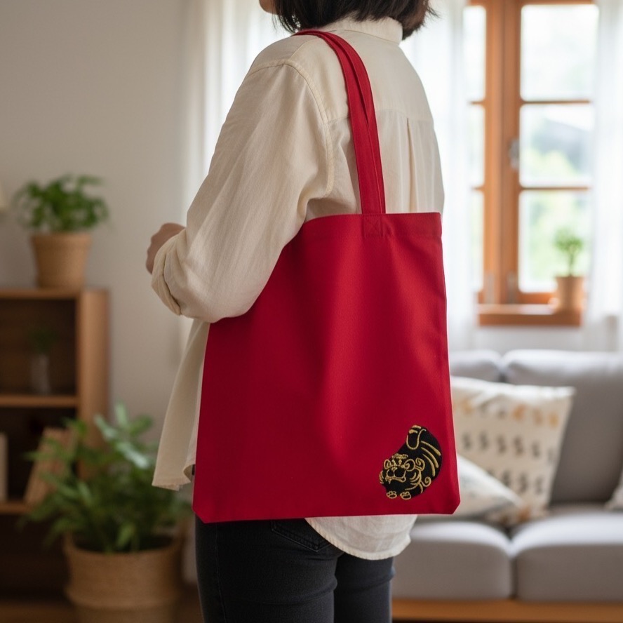 好逑小虎爺刺繡帆布袋、杯袋、零錢包、隨身礦包-細節圖9