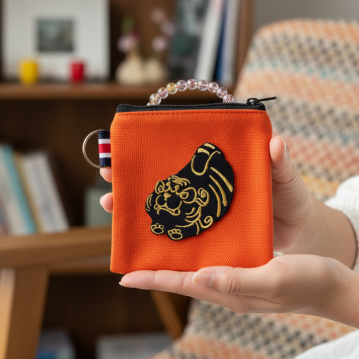橘色零錢包礦包10.5x10.5cm