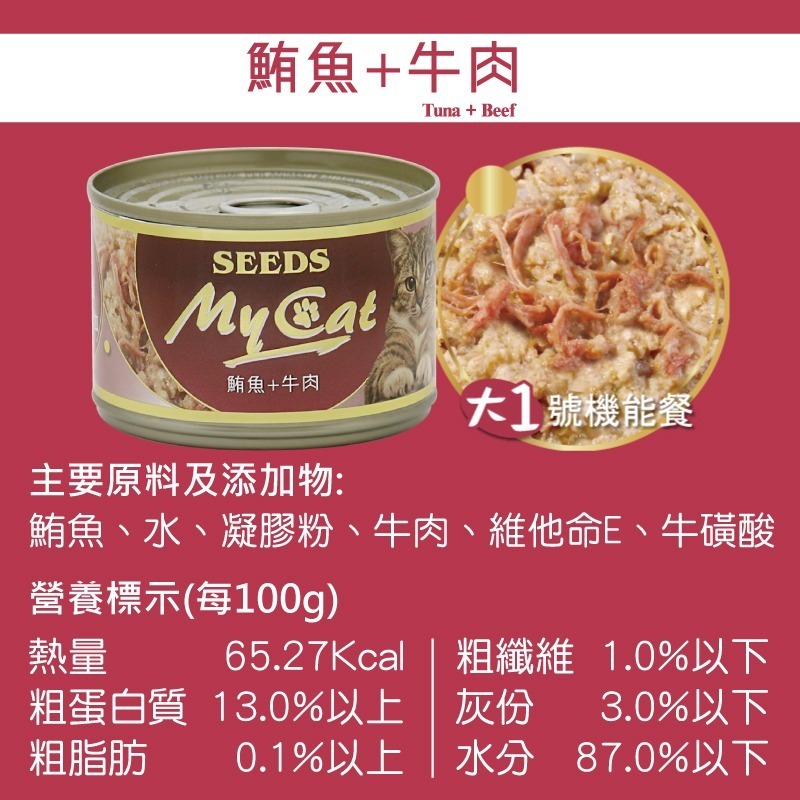 箱購優惠｜惜時SEEDS｜MyCat 我的貓機能餐罐｜85g 170g｜副食罐 白肉 機能貓罐 貓罐頭 惜時貓罐-規格圖4