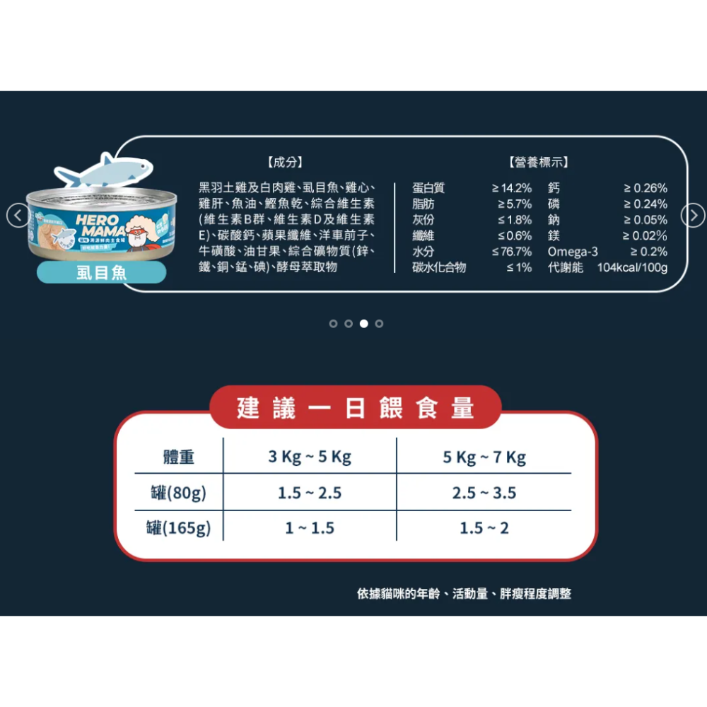 HEROMAMA｜主食罐 80G 165G｜溯源鮮肉 海陸派對 主食罐  全齡貓 貓罐-規格圖8
